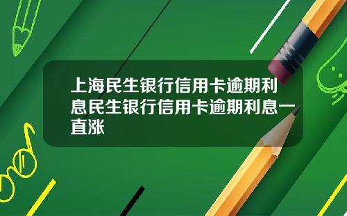 上海民生银行信用卡逾期利息民生银行信用卡逾期利息一直涨