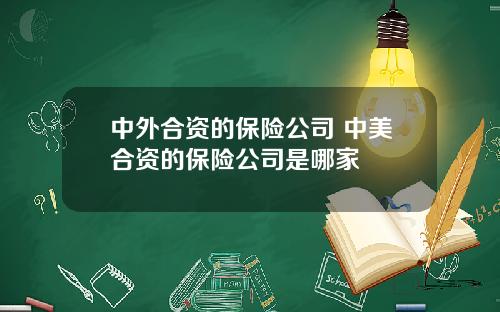 中外合资的保险公司 中美合资的保险公司是哪家