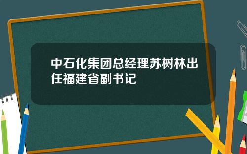 中石化集团总经理苏树林出任福建省副书记