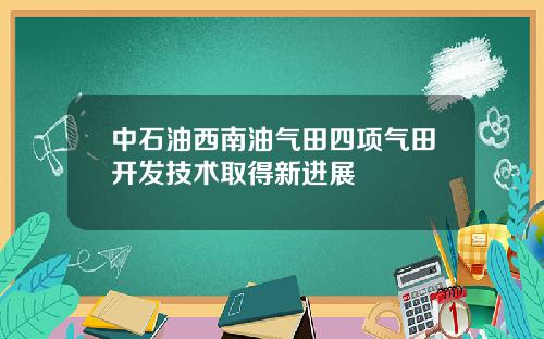 中石油西南油气田四项气田开发技术取得新进展