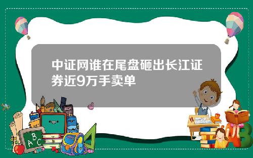 中证网谁在尾盘砸出长江证券近9万手卖单