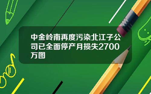 中金岭南再度污染北江子公司已全面停产月损失2700万图