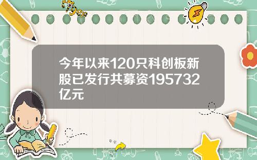 今年以来120只科创板新股已发行共募资195732亿元