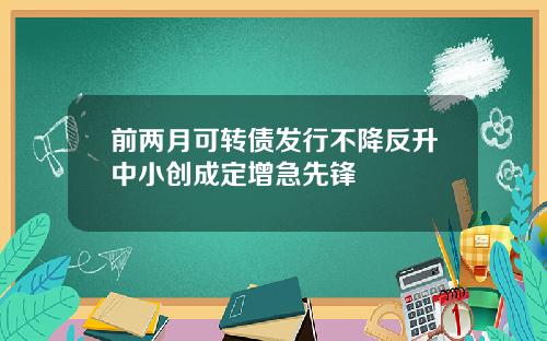 前两月可转债发行不降反升中小创成定增急先锋