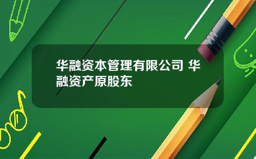 华融资本管理有限公司 华融资产原股东