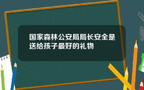 国家森林公安局局长安全是送给孩子最好的礼物