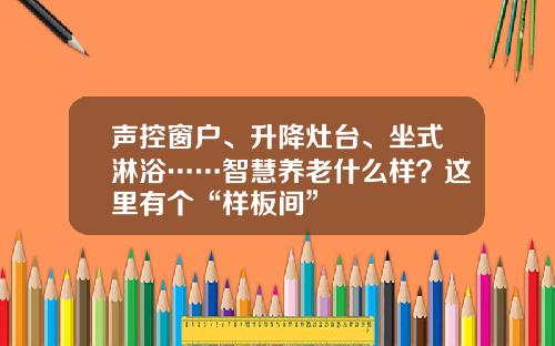 声控窗户、升降灶台、坐式淋浴……智慧养老什么样？这里有个“样板间”