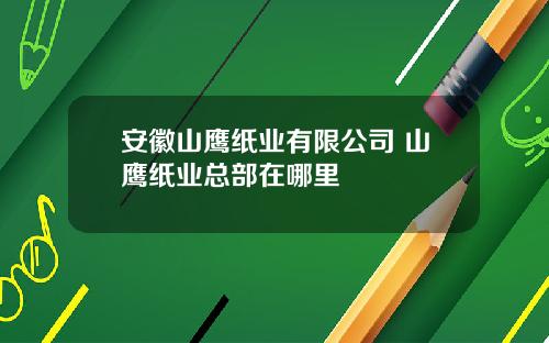 安徽山鹰纸业有限公司 山鹰纸业总部在哪里