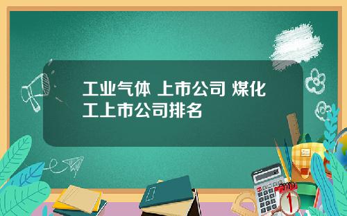 工业气体 上市公司 煤化工上市公司排名