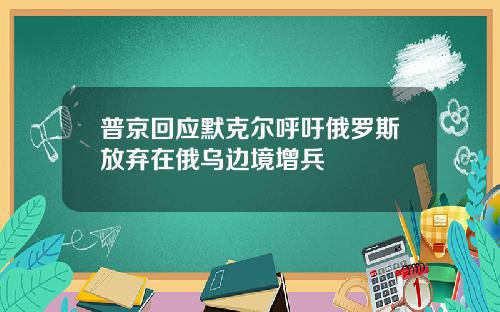 普京回应默克尔呼吁俄罗斯放弃在俄乌边境增兵