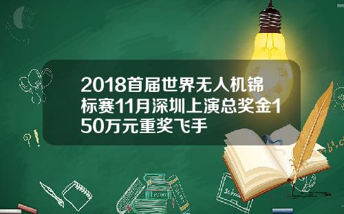 2018首届世界无人机锦标赛11月深圳上演总奖金150万元重奖飞手