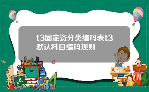 t3固定资分类编码表t3默认科目编码规则