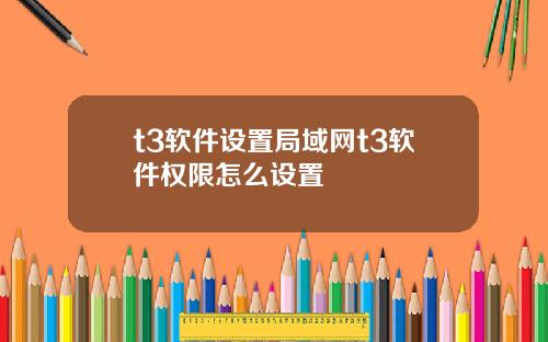 t3软件设置局域网t3软件权限怎么设置