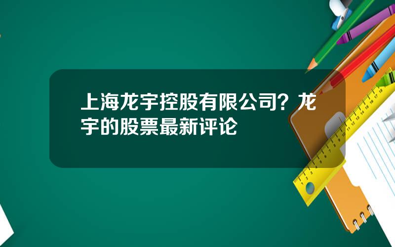 上海龙宇控股有限公司？龙宇的股票最新评论