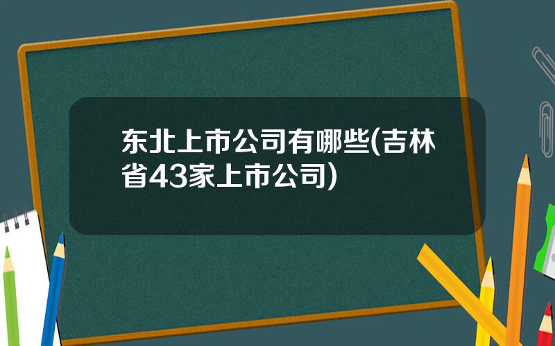 东北上市公司有哪些(吉林省43家上市公司)