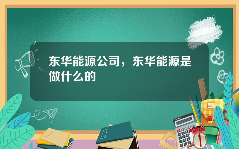 东华能源公司，东华能源是做什么的