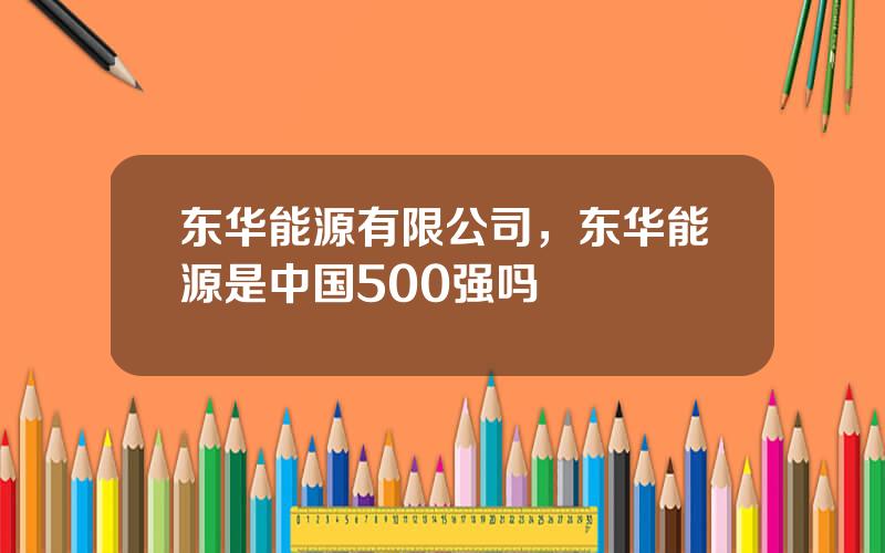 东华能源有限公司，东华能源是中国500强吗