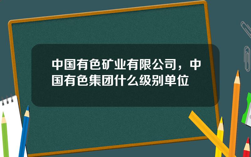 中国有色矿业有限公司，中国有色集团什么级别单位