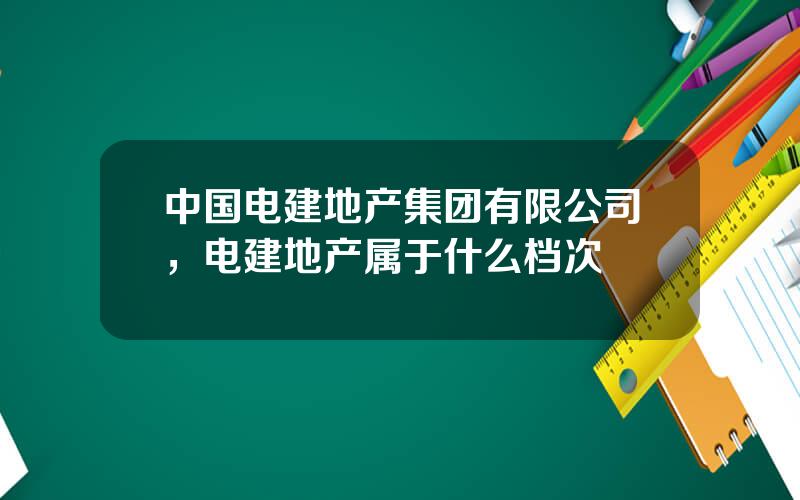 中国电建地产集团有限公司，电建地产属于什么档次