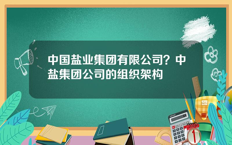 中国盐业集团有限公司？中盐集团公司的组织架构