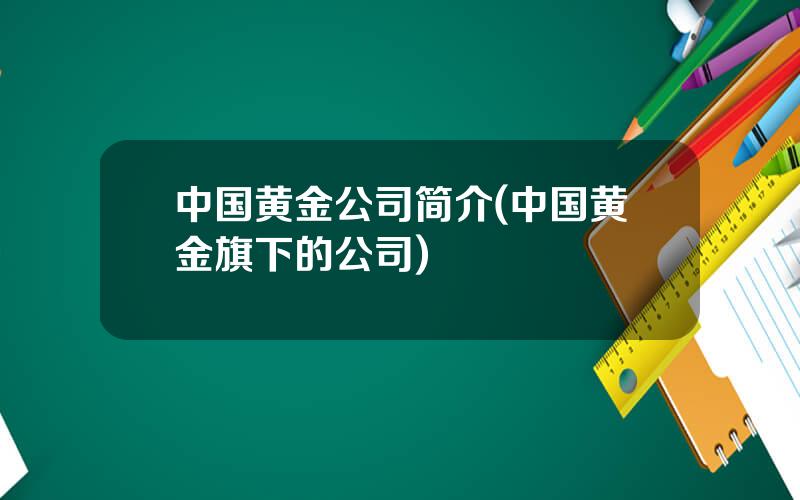 中国黄金公司简介(中国黄金旗下的公司)