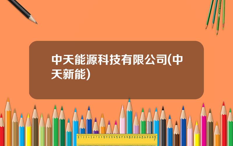 中天能源科技有限公司(中天新能)