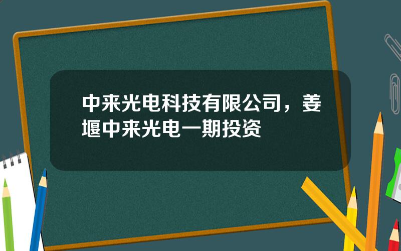 中来光电科技有限公司，姜堰中来光电一期投资