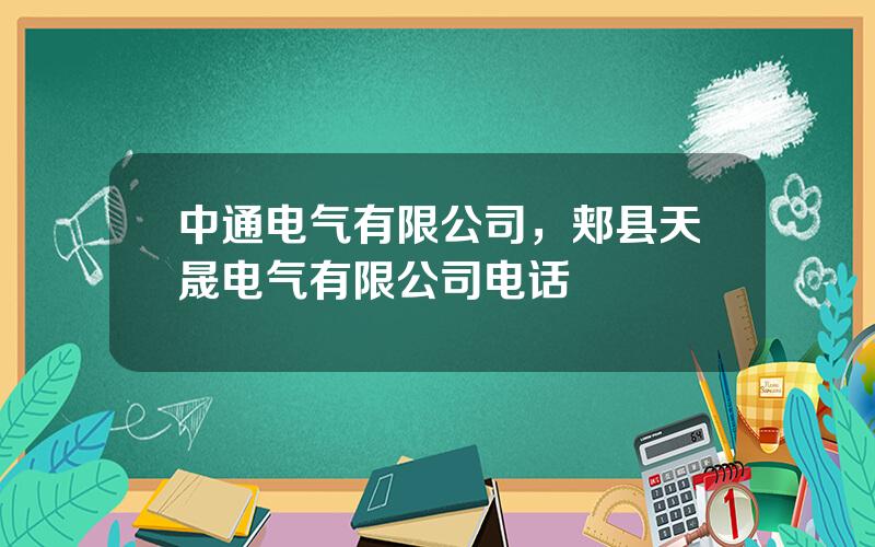 中通电气有限公司，郏县天晟电气有限公司电话