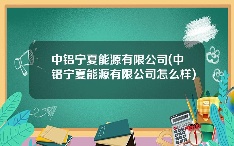 中铝宁夏能源有限公司(中铝宁夏能源有限公司怎么样)