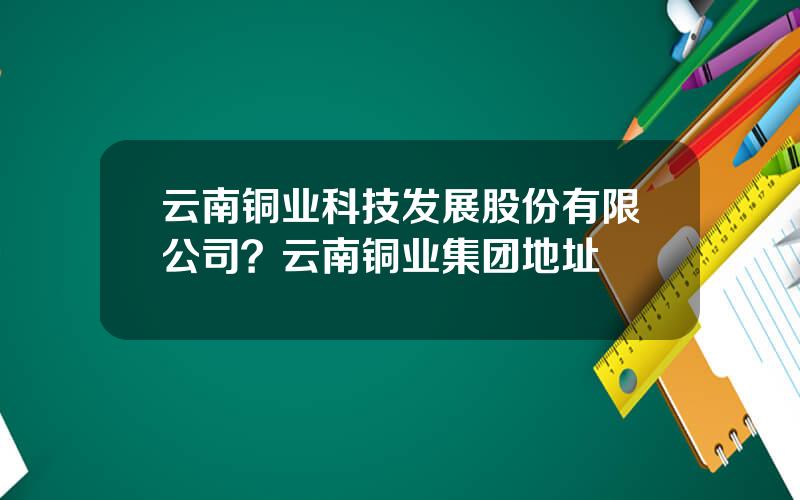 云南铜业科技发展股份有限公司？云南铜业集团地址