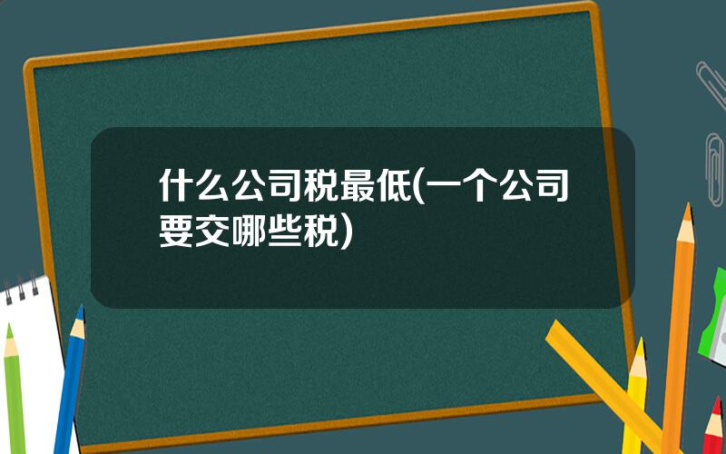 什么公司税最低(一个公司要交哪些税)