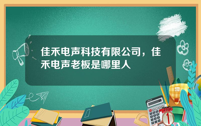 佳禾电声科技有限公司，佳禾电声老板是哪里人