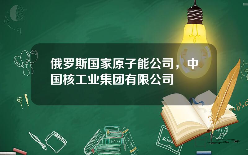 俄罗斯国家原子能公司，中国核工业集团有限公司