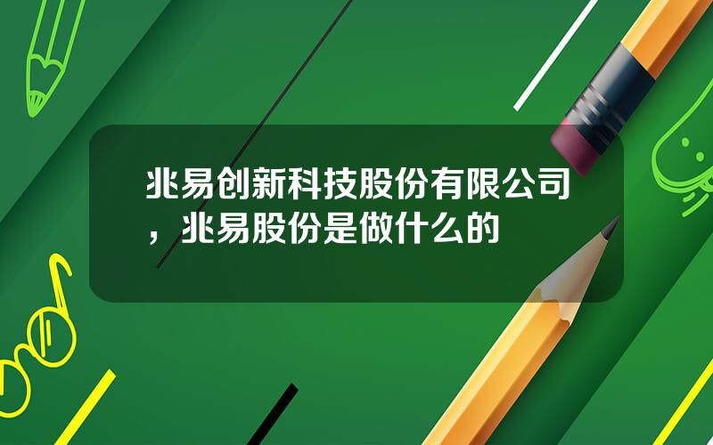 兆易创新科技股份有限公司，兆易股份是做什么的