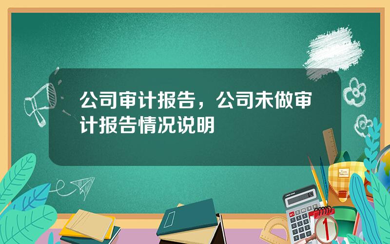 公司审计报告，公司未做审计报告情况说明