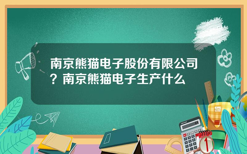 南京熊猫电子股份有限公司？南京熊猫电子生产什么