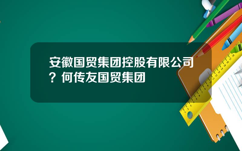 安徽国贸集团控股有限公司？何传友国贸集团