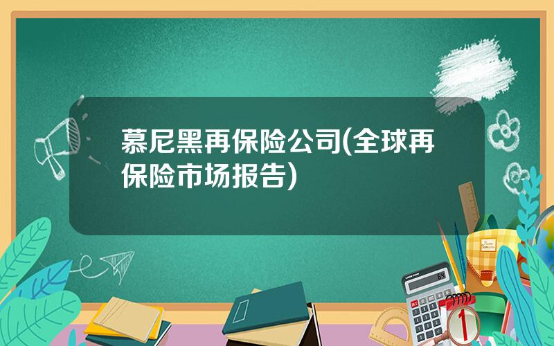 慕尼黑再保险公司(全球再保险市场报告)