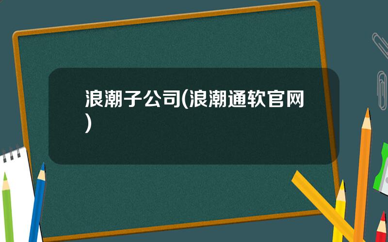 浪潮子公司(浪潮通软官网)