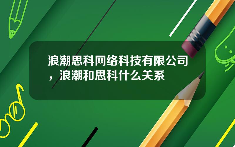 浪潮思科网络科技有限公司，浪潮和思科什么关系