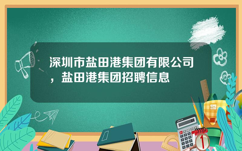 深圳市盐田港集团有限公司，盐田港集团招聘信息